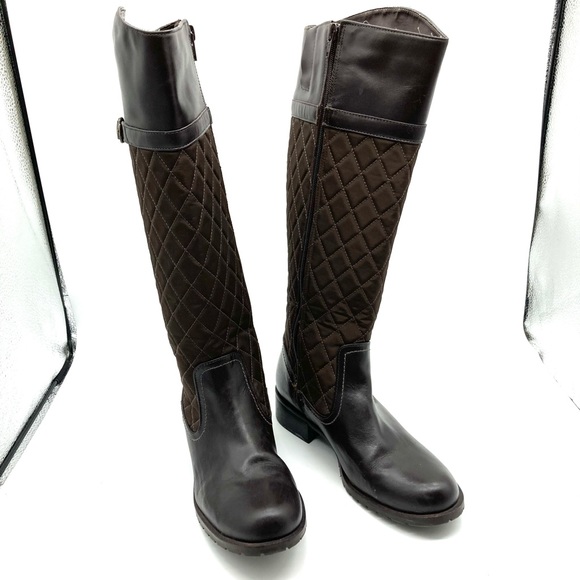 Talbots Brown Tamera Quilted Riding Boots - Picture 2 of 15